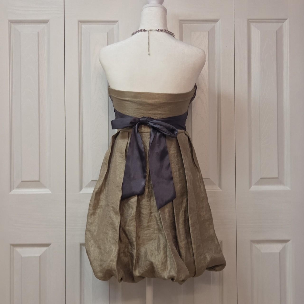 Vintage Y2K Cheetah Print Strapless Babydoll Dress-- City Triangles, 3/4 (XS) - Picture 2 of 8